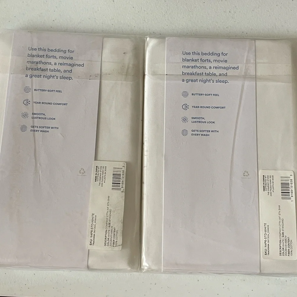 2 The Company Store Classic Smooth Wrinkle-Free Sateen Standard Shams White #1
